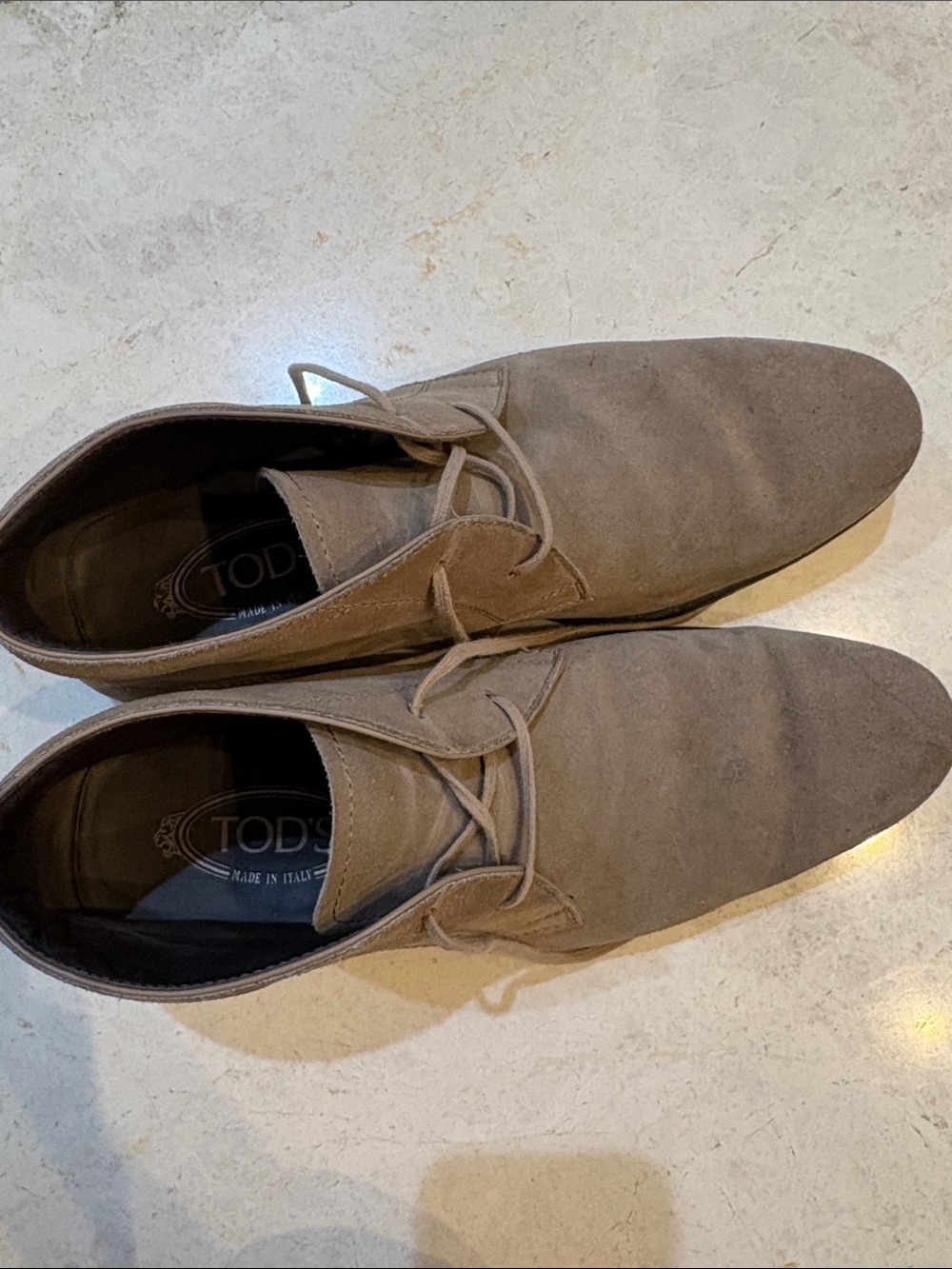 Tod's Men's Suede Chukka Boots in Taupe Brown